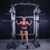 Máquina Smith Multifuncional Completa con Soporte para Sentadillas, Entrenamiento de Brazos, Pecho y Piernas, Equipo de Fitness Comercial de Hierro
