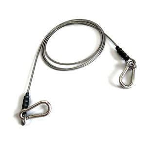 Cordon <span class=keywords><strong>de</strong></span> pêche <span class=keywords><strong>en</strong></span> fil d'acier haute résistance avec doubles mousquetons <span class=keywords><strong>en</strong></span> acier inoxydable, corde <span class=keywords><strong>de</strong></span> protection anti-perte pour canne à pêche <span class=keywords><strong>en</strong></span> <span class=keywords><strong>mer</strong></span> et <span class=keywords><strong>en</strong></span> bateau - Product Image 2