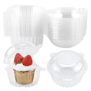 hot sale pp pvc ps clear plastic good sealing round 500ml food container disposable for mini cake