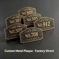 Plaque de Porte Personnalisée en Laiton Gravée au Laser OEM 1mm – Panneau d'Entrée pour Manoir, Cour Européenne, Jardin Chinois