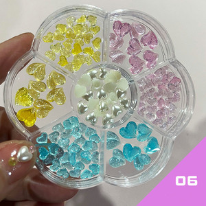 7 Grilles de Bijoux d'Ongles en Résine 3D Super Scintillants, Breloques Papillon, Perle, Cœur d'Amour, Accessoires Uniques pour la Décoration d'Ongles - Product Image 5
