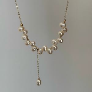 สร้อยคอไข่มุกน้ำจืดธรรมชาติทำด้วยมือสายสร้อยสร้อยกระดูกไหปลาร้าสุดหรู - Product Image 4