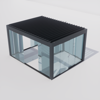 Venta directa de fábrica, toldo de pérgola de aleación de aluminio para jardín, Patio, pérgola hecha a medida con puerta de vidrio