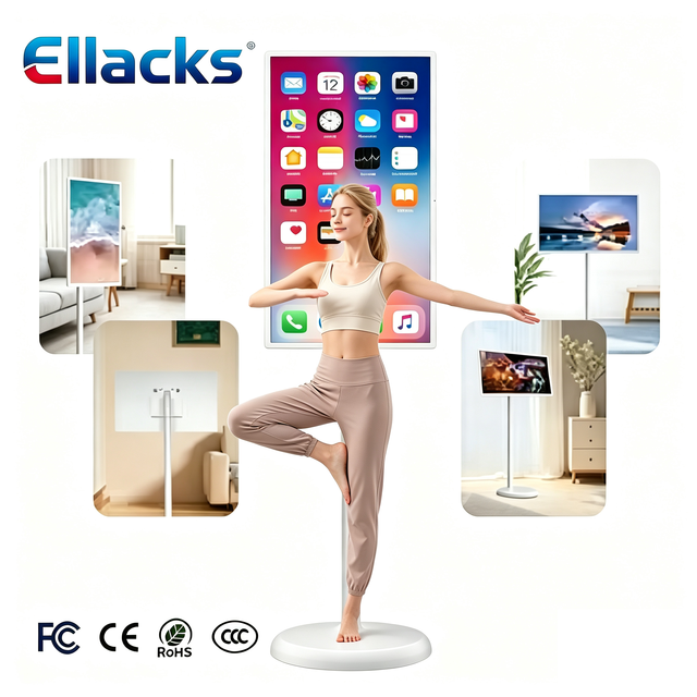 27 Inch Portable Touch Screen Smart Android TV Rechargeable Rotatable Portable Television With Wheels for Home Entertainment