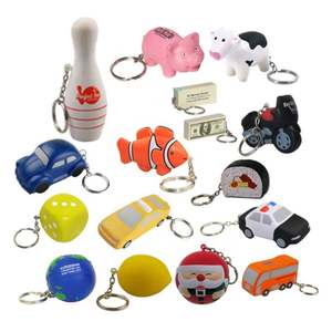 Llavero con pelota antiestrés de bowling, biodegradable, de espuma de PU, juguete antiestrés, pelotas antiestrés con forma de bola de bowling - Product Image 1