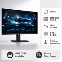 Monitor para Juegos de 27 Pulgadas, 4K UHD, 240Hz, Panel IPS, 3840x2160, Frecuencia de Actualización Ultra Alta, Pantalla con DP y HDMI, OEM, ODM