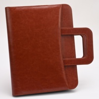 Portafolio Ejecutivo de Cuero PU con Asa, Carpeta Organizadora con Cierre A4, Bloc de Notas, Calculadora, Estuche de Oficina, Colores Personalizados