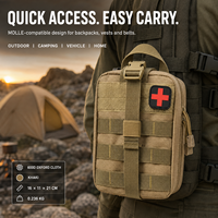 Trousse de premiers secours tactique en tissu Oxford 600D avec fermeture éclair et pochette utilitaire pour la maison, la voiture et les activités de plein air