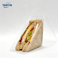Emballage alimentaire en plastique transparent PET recyclable en forme de triangle personnalisé pour boîte à sandwich pour boulangerie, dessert