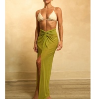 Lange wikkeljurk midi strandjurk dames bikini's omslagjurk dames badkleding zomerjurk strandkleding aangepaste LOGO strandtops
