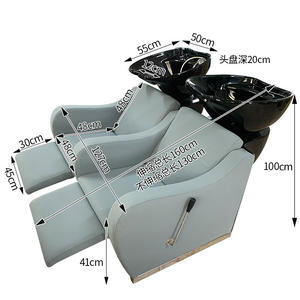 Nouvelle chaise de lavage semi-inclinable double avec couleur personnalisable pour salon de coiffure, salle à manger et usage extérieur - Product Image 6