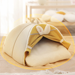 Nouvelle sortie : Lit pour chien et chat Hoopet, moderne, intérieur, en fausse fourrure solide, écologique, facile à nettoyer, en peluche, avec tente - Product Image 5