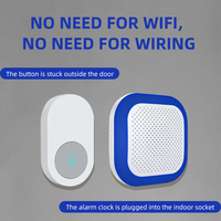Sonnette sans fil OEM ODM avec 38 mélodies, flash LED, volume à 3 niveaux, longue portée, sans Wi-Fi, à brancher, fournisseur de sonnettes de sécurité domestique