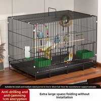 Cage à oiseaux pliable en métal pour perruches, calopsites et perroquets - Taille moyenne, structure en fil métallique à maillage dense, pour usage domestique et extérieur