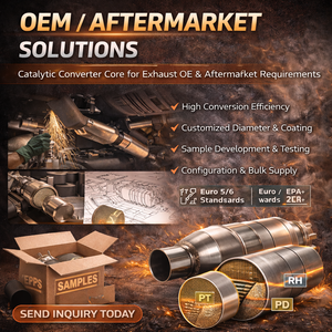 Noyau de convertisseur catalytique à trois voies avec revêtement Pt Pd Rh |   Substrat en nid d'abeille métallique |   Échappement sur mesure - Product Image 5