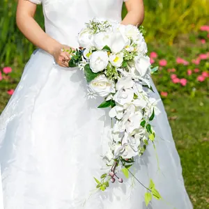 Artificial Flower for Bridal Waterfall Bouquet Water Drop Bride Bridal Bridesmaid Wedding Flowers Bouquet