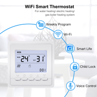Termostato Doméstico con Botones de Control de Temperatura, Termostato WiFi Tuya para Programar el Calentamiento de Agua