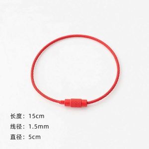 Portachiavi con anello in acciaio inossidabile da 5.9 pollici portachiavi con cavo per aerei rivestito colorato per appendere etichette per bagagli a spirale - Product Image 6
