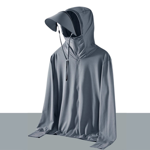 Chaqueta de Verano para Hombre, Protección Solar, Cortavientos, Anti-UV, Delgada, de Seda Helada, con Cierre de Cremallera y Sensación Refrescante - Product Image 4