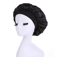 Bonnets en Satin à Bande Élastique Large et Faible MOQ pour Femmes, Couleurs Unies, pour le Soin des Cheveux Bouclés Pendant la Nuit et le Sommeil