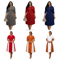 Robe de soirée élégante et tendance avec col rond, manches évasées, manches longues plissées, robe de soirée pour femmes grandes tailles