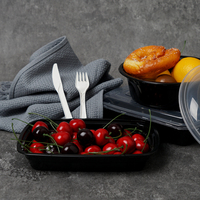 Vente en gros 750ml 150set Micro-ondes et réfrigération Boîte à bento en plastique jetable pour le déjeuner récipients d'emballage alimentaire à emporter