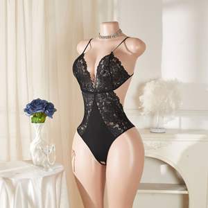 <span class=keywords><strong>Body</strong></span> de una Pieza con Encaje Floral Transparente, Espalda Descubierta, Lencería de Malla, Cómodo y Atractivo, para Mujeres Maduras, Sexy, de Alta Calidad - Product Image 1