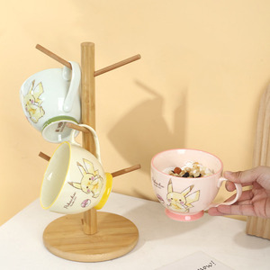 <strong>Pokemoned</strong> Pikachus Ceramic Breakfast <strong>Mug</strong> Cute Cartoon Coffee Cup Large Handle Household Water Cup - Product Image 3