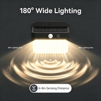 Lampes solaires d'extérieur 158 LED avec détecteur de mouvement, éclairage mural de sécurité pour jardin, étanche avec 3 modes d'éclairage, alimentées par énergie solaire