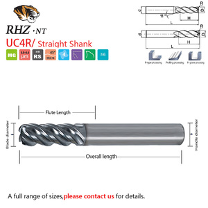 Uc Loạt Nền Kinh Tế Cao-Hiệu Quả D10Mm Alcrn + Lớp Phủ 4-Sáo Góc Bán Kính End Mill Tùy Chỉnh Odm OEM Cổ Phiếu Phay Cutter - Product Image 4