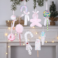 Pendentifs en plastique en forme de macaron, bonbons, bulles, sucettes, cannes à sucre, décorations d'arbre de Noël, ornements à suspendre aux fenêtres