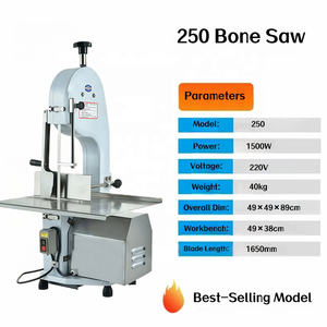 商用デスクトップ電気骨のこぎり機 | 1650mmユニバーサルソーブレード、冷凍肉 & 骨 & 魚用 - Product Image 5