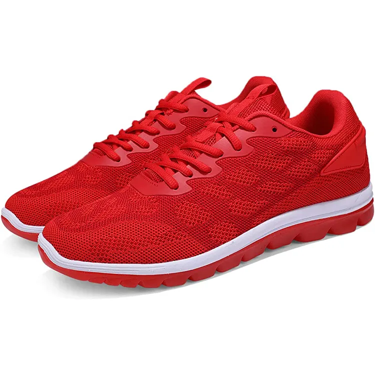 Factory Red Knitting Breathable Outdoor Jogger Men Zapatillas Deportivas Sports Shoes