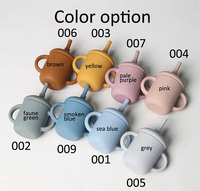 Haute qualité bébé silicone chaîne Sippy tasse paille Non déversement sucette Sippy tasse Silicone enfant en bas âge alimentation Sippy tasse
