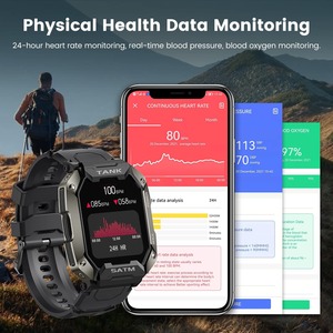 2025 Tank <span class=keywords><strong>M1</strong></span> Ngoài Trời Thông Minh Đồng Hồ 5ATM IP69K Không Thấm Nước 50 Ngày Tuổi thọ Pin HR Màn Hình Rugged Smartwatch Tập Thể Dục Tracker - Product Image 3