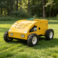 Tondeuse à gazon autotractée 4x4 à moteur essence 224cc, 550 mm, 4 temps, télécommandée, durable, avec roues en caoutchouc, fonction mulching et zéro-turn