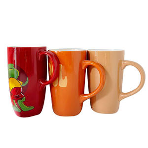 <b>Custom</b> Ceramic Mug With Handle PSL Design For Giveaways Single <b>Cup</b> Orange Color Zibo Origin - Product Image 4