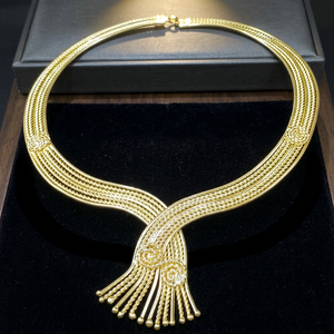 Buy Wholesale Women's Christian Gold <b>Silver</b> Plated Bohemia Style IGI Certified <b>Choker</b> Necklace Beads Handicraft Jewelry India - Product Image 3