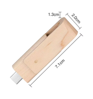 Flashdisk Kayu Putar 2-in-1 3.0 64GB 128GB USB dengan Logo Custom 2.0 32GB 8GB 16GB Pendrive Tipe-C Memori USB Putar