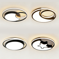 Plafonnier LED Nordique Rond, Simple et Créatif, Doré, pour Chambre, Petit Balcon, Couloir et Salon