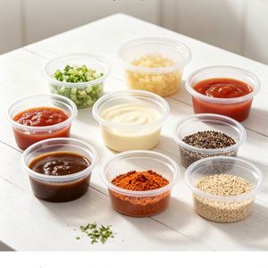 Food Grade PP Disposable Eco-Friendly BPA Free Multi Capacity Mini Plastic Dip Cup Ketchup <b>Jam</b> Salad Dressing - Product Image 2