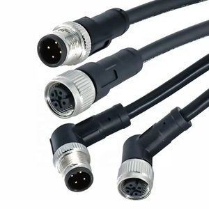 Cable bibo SVLEC (longitud de soporte personalizable) con terminal de tornillo M12, conector de 8 pines, 1m, IP67, impermeable, PVC/PUR, con certificación CE - Product Image 1