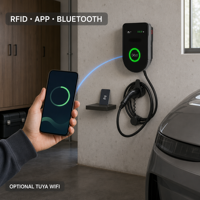 Station de recharge domestique pour véhicules électriques 7KW 11KW 22KW Type 2 Câble 5m RFID APP Bluetooth IP65 OEM Wallbox pour voitures électriques