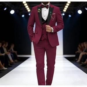Abiti da <span class=keywords><strong>uomo</strong></span> all'ingrosso per sposo e testimone: Completo slim fit con pantaloni, gilet e <span class=keywords><strong>blazer</strong></span> per banchetti nuziali - Product Image 1