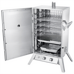 طبقات مزدوجة الفولاذ المقاوم للصدأ فرن اللحم المدخن الشواء المدخن مجلس الوزراء نوع الوقوف مع أدوات المائدة المعدنية المدخن اللحوم أواني الطعام - Product Image 3