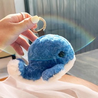 [Little Dolphin] Pendentif en vraie fourrure de baleine en laine, décoration de sac, accessoire de porte-clés créatif personnalisé