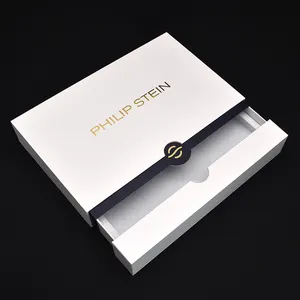 Grosir jam tangan mewah berkualitas tinggi kotak kemasan jam logo kustom kotak hadiah kemasan kertas karton putih