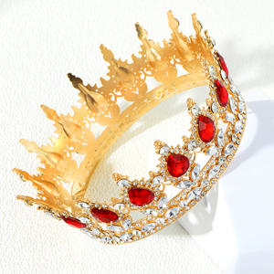 Luxe Baroque mariée cristal strass couronnes filles anniversaire Femme fête diadèmes métal étincelant Pageant couronne cristal diadème - Product Image 5