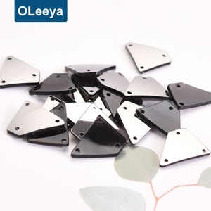 <b>Triangle</b> Sewing Acrylic Rhinestone Diamond With Holes Hematite Acrylics <b>Mirror</b> Sew on Rhinestone for Dressing Decoration - Product Image 3