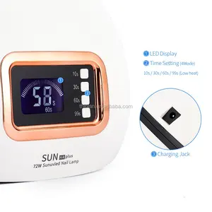 2023 hot sale new professional oem sun h4 plus 72w nail dryer 72w gel uv led nail led lamp 72w nail lamp